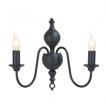 Flemish 2 Light Wall Light In Smoke Blue