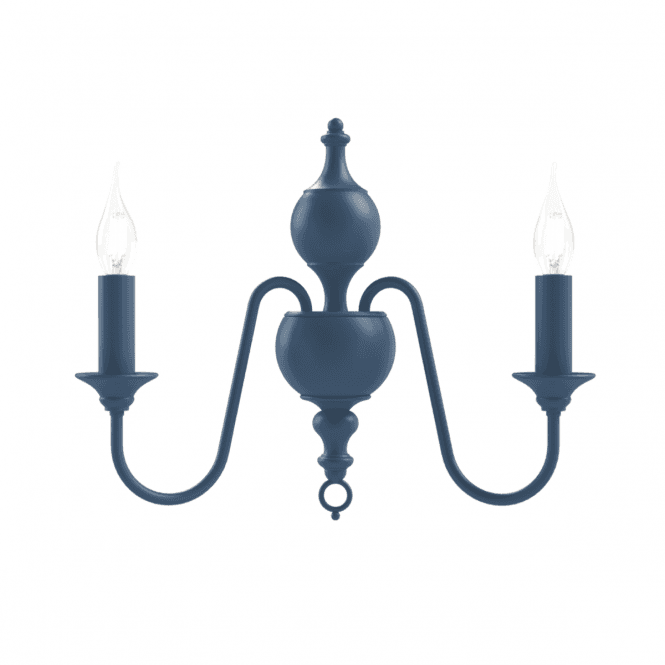 David Hunt Lighting Flemish 2 Wall Light  in Persian Blue
