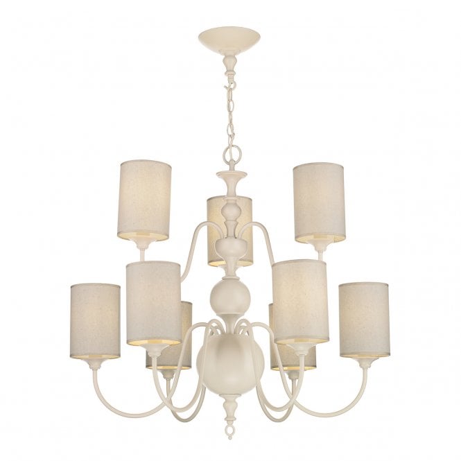 David Hunt Lighting Flemish 9 Light Pendant In Cream Complete with Shades