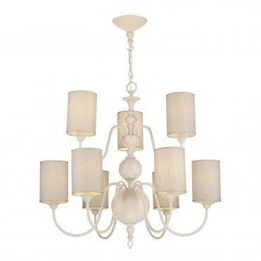 Flemish 9 Light Pendant In Cream Complete with Shades