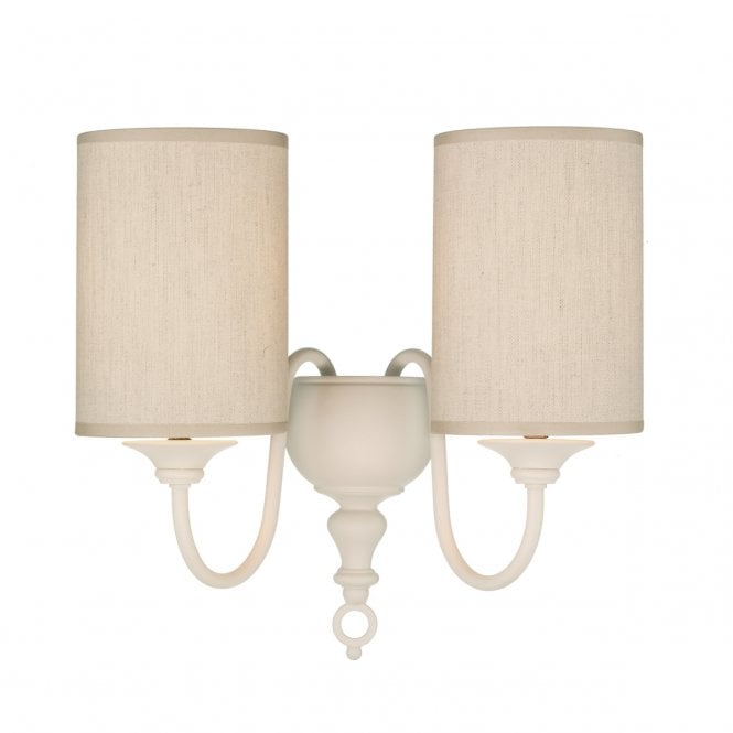 David Hunt Lighting Flemish Double Wall Bracket Cream Complete With Shades