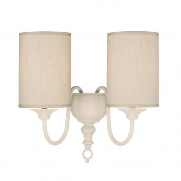 Flemish Double Wall Bracket Cream Complete With Shades