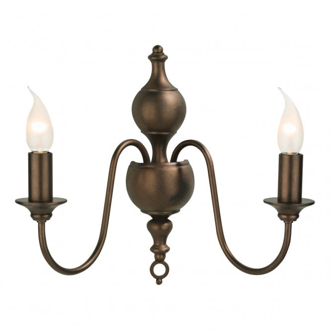 David Hunt Lighting Flemish Double Wall Light In Bronze