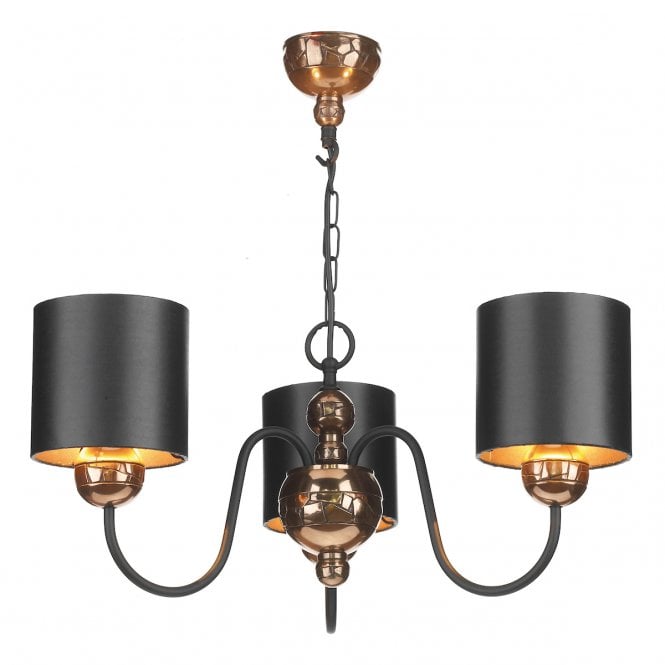 David Hunt Lighting Garbo 3 Light Pendant Bronze Complete With Black Bronze Shades