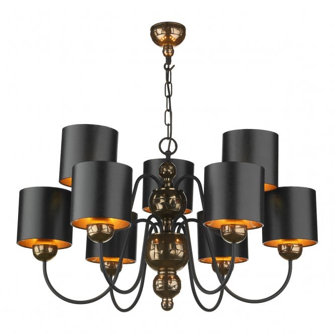 David Hunt Lighting Garbo 9 Light Pendant Bronze Complete With Black Bronze Shades