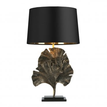 Gingko Table Lamp In Black / Gold Base Only