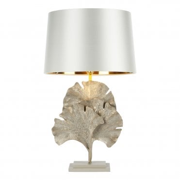 Gingko Table Lamp In Cream / Gold Base Only