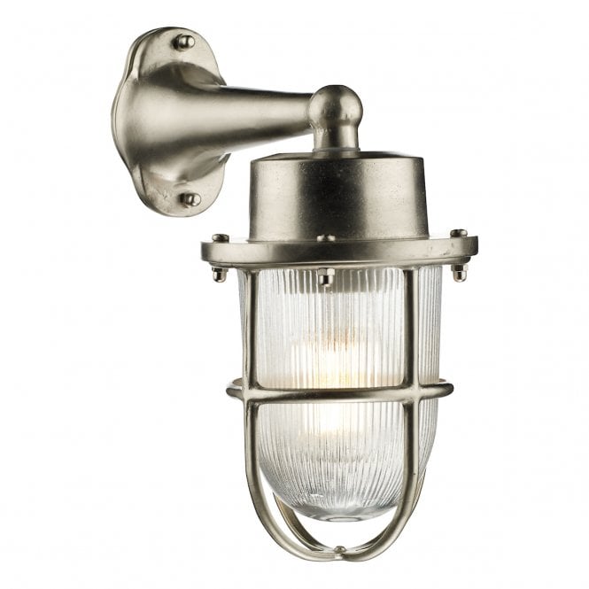 David Hunt Lighting Harbour 1 Light Down Wall Light Nickel IP64