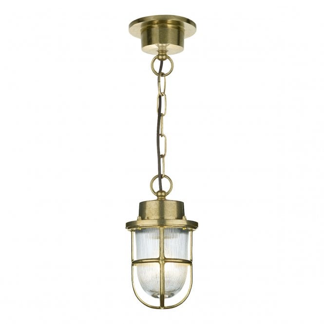 David Hunt Lighting Harbour 1 Light Pendant Brass IP43