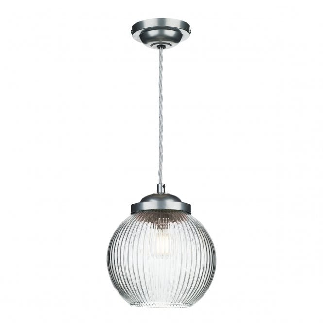 David Hunt Lighting Henley Single Pendant In Satin Chrome