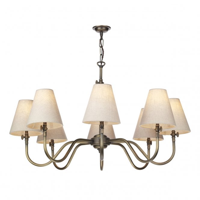 David Hunt Lighting Hicks 8 Light Antique Brass - FITTING ONLY