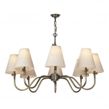 Hicks 8 Light Antique Brass - FITTING ONLY