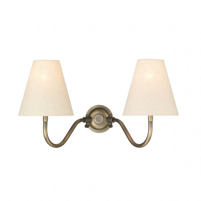 David Hunt Lighting Hicks Double Wall Bracket Antique Brass - BRACKET ONLY