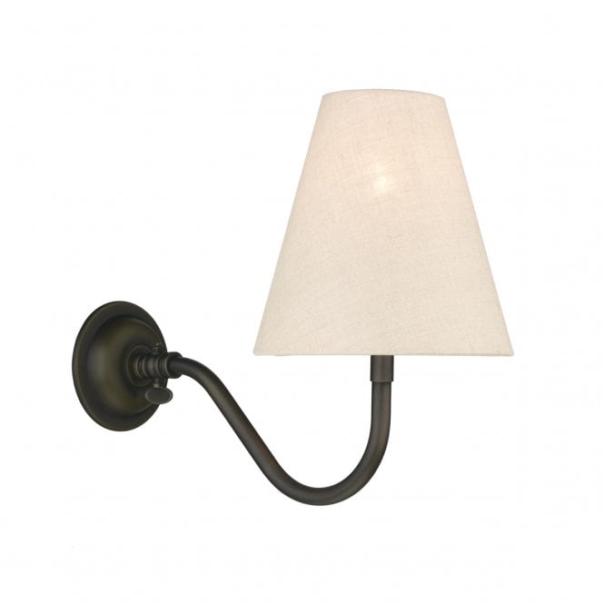 David Hunt Lighting Hicks Single Wall Light In Black - FITTING ONLY