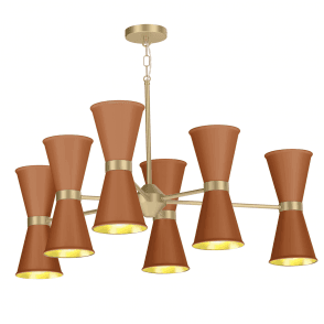 David Hunt Lighting Hyde 12 Light Pendant Butter Brass Finished In Marmalade And Butter Brass Inner