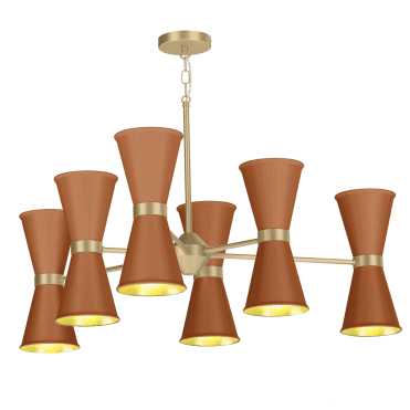 David Hunt Lighting Hyde 12 Light Pendant Butter Brass Finished In Marmalade And Butter Brass Inner