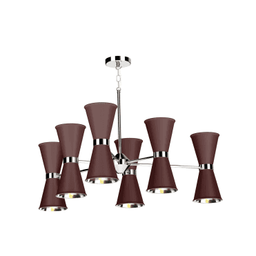 Hyde 12 Light Pendant Polished Chrome Finished In Coconut With Polished Chrome Inner