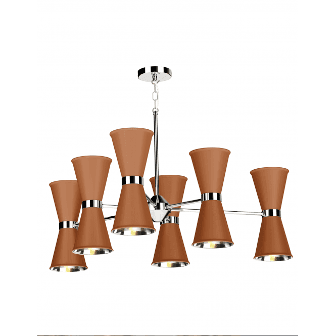 David Hunt Lighting Hyde 12 Light Pendant Polished Chrome Finished In Marmalade With Polished Chrome Inner