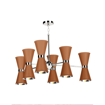 Hyde 12 Light Pendant Polished Chrome Finished In Marmalade With Polished Chrome Inner