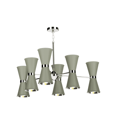 Hyde 12 Light Pendant Polished Chrome Finished In Sage With Polished Chrome Inner