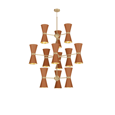 Hyde 24 Light Pendant Butter brass Finished In Marmalade And Butter brass Inner