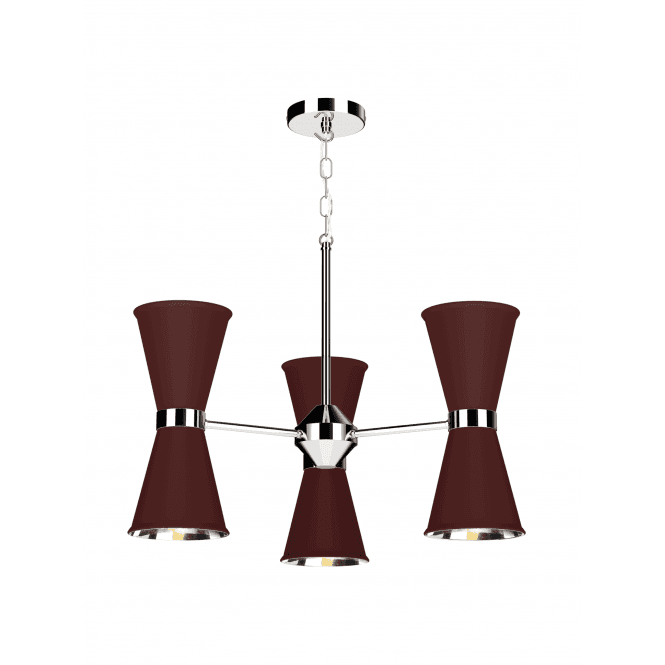David Hunt Lighting Hyde 6 Light Pendant Polished Chrome Finished In Coconut With Polished Chrome Inner