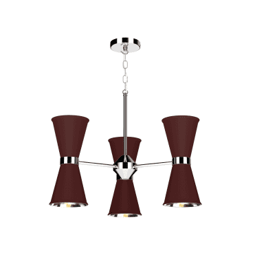 Hyde 6 Light Pendant Polished Chrome Finished In Coconut With Polished Chrome Inner