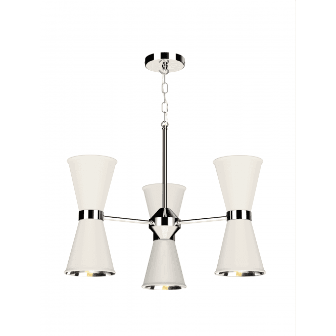 David Hunt Lighting Hyde 6 Light Pendant Polished Chrome Finished In Coconut With Polished Chrome Inner