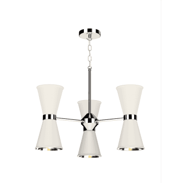 Hyde 6 Light Pendant Polished Chrome Finished In Coconut With Polished Chrome Inner