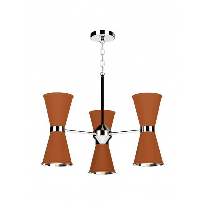 David Hunt Lighting Hyde 6 Light Pendant Polished Chrome Finished In Marmalade With Polished Chrome Inner