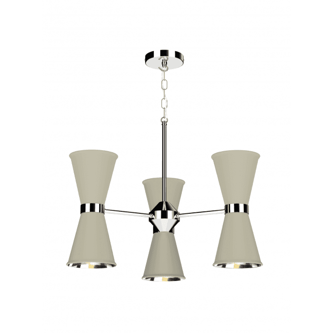 David Hunt Lighting Hyde 6 Light Pendant Polished Chrome Finished In Pebble With Polished Chrome Inner