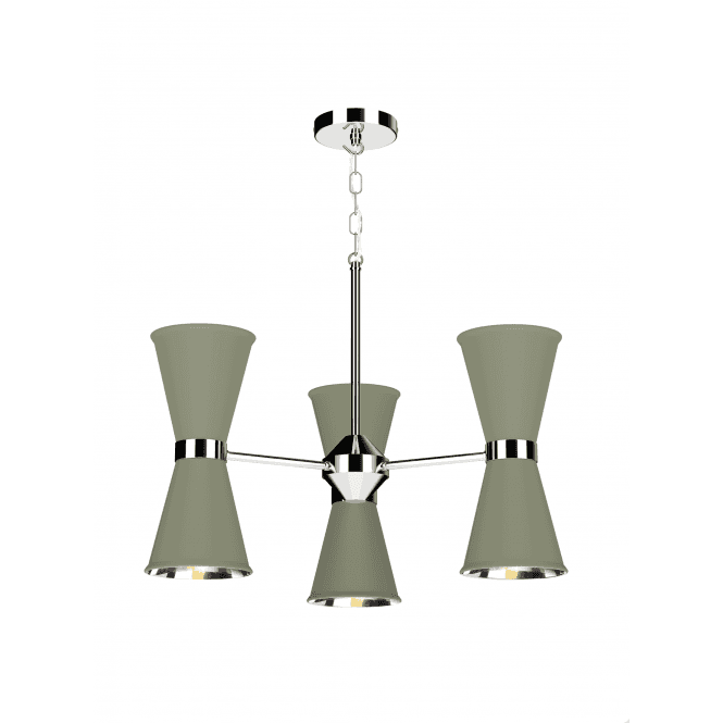 David Hunt Lighting Hyde 6 Light Pendant Polished Chrome Finished In Sage With Polished Chrome Inner