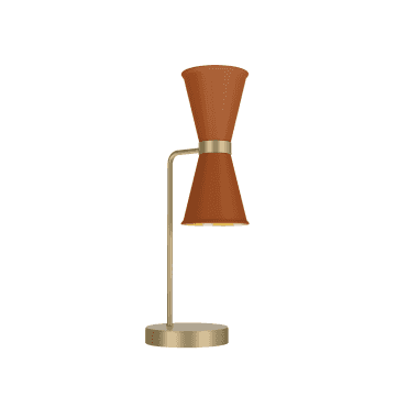 Hyde Double Table Lamp Butter Brass Finished In Marmalade And Butter Brass Inner