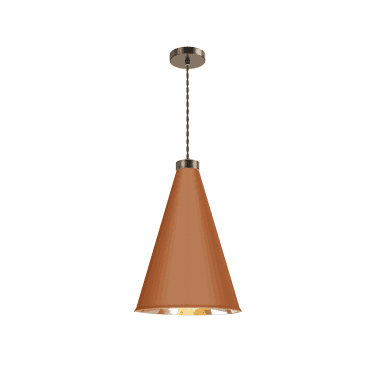 Hyde Single Large Pendant Antique Brass Finished In Marmalde And Antique Brass Inner