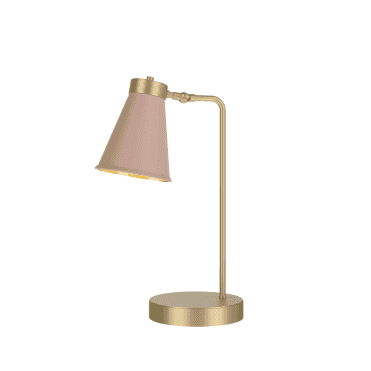 Hyde Single Table Lamp Butter Brass Finished In Blush pink And Butter Brass Inner