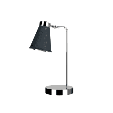 Hyde Single Table Lamp Polished Chrome Finsished In Smoke Blue And Polished Chrome Inner