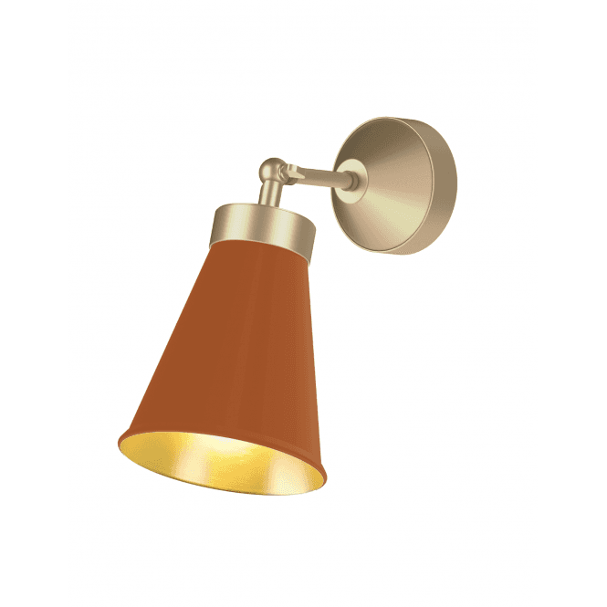 David Hunt Lighting Hyde Single Wall Light Butter Brass Finished In Marmalade And Butter Brass Inner