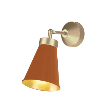 Hyde Single Wall Light Butter Brass Finished In Marmalade And Butter Brass Inner
