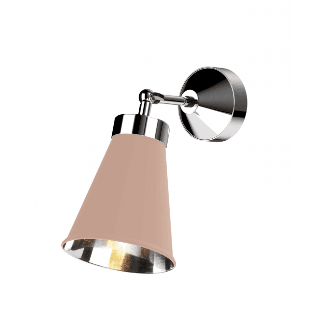 David Hunt Lighting Hyde Single Wall Light Polished Chrome Finished In Blush pink And Polished Chrome Inner