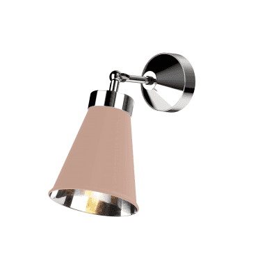 Hyde Single Wall Light Polished Chrome Finished In Blush pink And Polished Chrome Inner