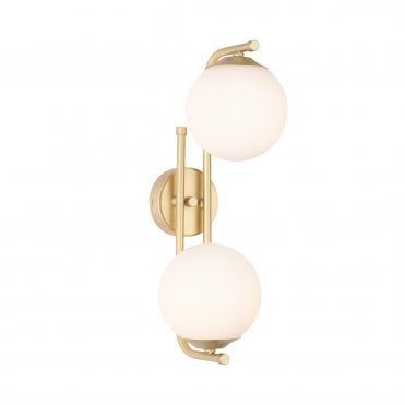 Jazz 2 Wall Light In Butter Brass