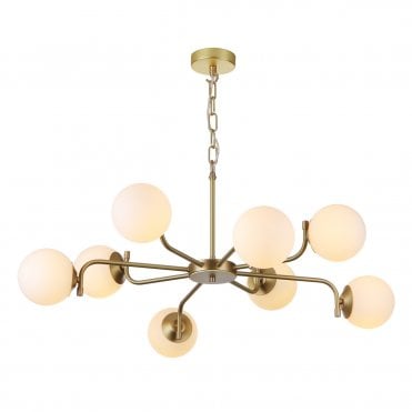 Jazz 8 Light Pendant In Butter Brass