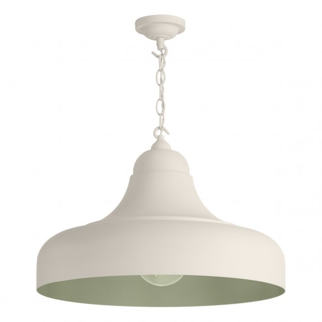 David Hunt Lighting Jubilee 1 Light Large Pendant - Coconut /Sage with ivory cable