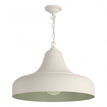 Jubilee 1 Light Large Pendant - Coconut /Sage with ivory cable