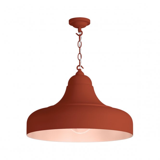 David Hunt Lighting Jubilee 1 Light Large Pendant - Strawberry /Blush Pink with white cable