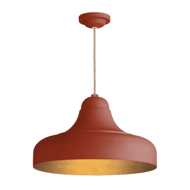 Jubilee 1 Light Small Pendant - Strawberry/Antique brass with oatmeal cable