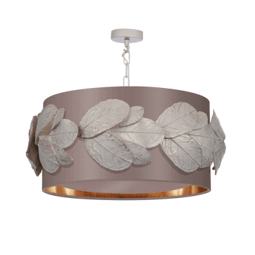 Laurel 4 Light  Pendant With Bespoke Sephora shade and Baffle with Bronze inner