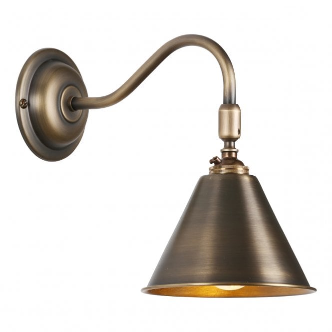 David Hunt Lighting London Single Wall Light With Adjustable Knuckle In Antique Brass