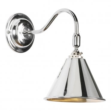 London Single Wall Light With Adjustable Knuckle In Polished Chrome