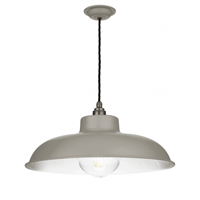 David Hunt Lighting Metro 1 Light Pendant Lead Grey/White And White Braided Cable